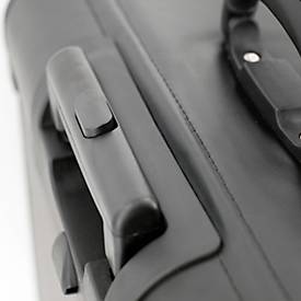 Pilotenkoffer Alassio MONDO, Hauptfach, Laptopfach bis 17'', Visitenkartenfächer, Stiftschlaufen, Teleskopgriff, abschließbar, Kunstleder, schwarz