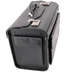 Pilotenkoffer Alassio VICENZA, Hauptfach, Laptopfach bis 17'', Stiftschlaufen, Tragegriff, abschließbar, Kunstleder, schwarz