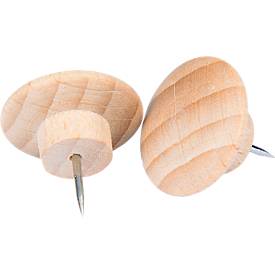 Pinnnadel Legamaster WOODEN, 25 Stück, für Legamaster-Pinboards geeignet, ⌀ 20 x H 27 mm, Buchenholz, lackiert