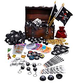 Piratenbox, 151-tlg. Pirat - Holz - Box: ca. 26 x 14 x 21 cm.