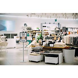 Plakatständer Durable Info Stand Basic, A3 Hoch- & Querformat, beidseitig lesbar, 2 DURAFRAME® MAGNETIC Inforahmen, inkl. Montageset, Metall