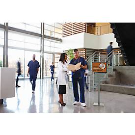 Plakatständer Durable Info Stand Basic, A3 Hoch- & Querformat, beidseitig lesbar, 2 DURAFRAME® MAGNETIC Inforahmen, inkl. Montageset, Metall