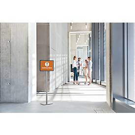 Plakatständer Durable Info Stand Basic, A3 Hoch- & Querformat, beidseitig lesbar, 2 DURAFRAME® MAGNETIC Inforahmen, inkl. Montageset, Metall