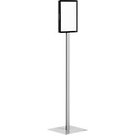 Plakatständer Durable Info Stand Basic, A4 Hoch- & Querformat, beidseitig lesbar, 2 DURAFRAME® MAGNETIC Inforahmen, inkl. Montageset, Metall