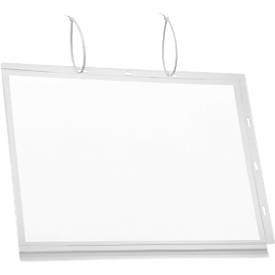 Plakattasche Durable, A3 Hoch- & Querformat, 2-seitig, für bis zu 2 Blatt, Kabelbinder, wasserdicht, B 350 x T 0,6 x H 460 mm, transparent, 5 Stück