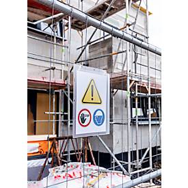 Plakattasche Durable, A4 Hoch- & Querformat, 2-seitig, für bis zu 2 Blatt, Kabelbinder, wasserdicht, B 262 x T 0,6 x H 340 mm, transparent, 5 Stück