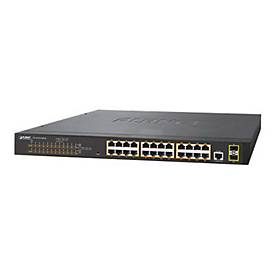 PLANET GS-4210-24P2S - Switch - managed - 24 x 10/100/1000 (PoE+) + 2 x Gigabit SFP - an Rack montierbar - PoE+ (300 W)