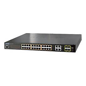 PLANET GS-4210-24P4C - Switch - managed - 24 x 10/100/1000 (PoE+) + 4 x Kombi-Gigabit-SFP - Desktop, an Rack montierbar 