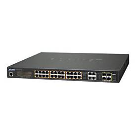 PLANET GS-4210-24UP4C - Switch - managed - 24 x 10/100/1000 (UPOE) + 4 x Kombi-Gigabit-SFP - Desktop, an Rack montierbar