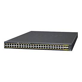 PLANET GS-4210-48P4S - Switch - managed - 24 x 10/100/1000 (PoE+) + 4 x Fast Ethernet/Gigabit SFP - Desktop, an Rack mon