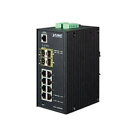 PLANET IGS-12040MT - Switch - managed - 8 x 10/100/1000 + 4 x Gigabit SFP - an DIN-Schiene montierbar, wandmontierbar - 