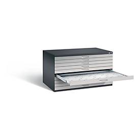 Planschrank aus Stahl, für Formate bis DIN A0, 10 Schubladen