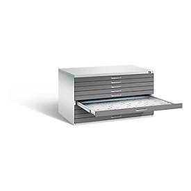 Planschrank aus Stahl, für Formate bis DIN A0, 10 Schubladen