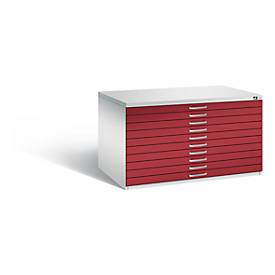 Planschrank aus Stahl, für Formate bis DIN A0, 10 Schubladen