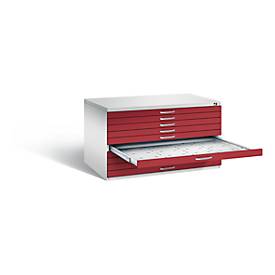 Planschrank aus Stahl, für Formate bis DIN A0, 10 Schubladen