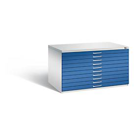 Planschrank aus Stahl, für Formate bis DIN A0, 10 Schubladen