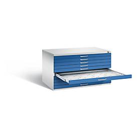 Planschrank aus Stahl, für Formate bis DIN A0, 10 Schubladen