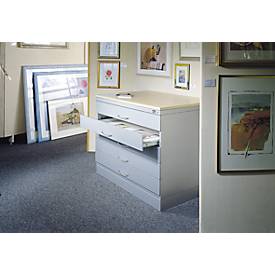 Planschrank aus Stahl, für Formate bis DIN A0, 5 Schubladen