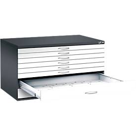 Planschrank aus Stahl, für Formate bis DIN A0, 8 Schubladen