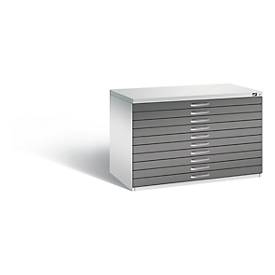 Planschrank aus Stahl, für Formate bis DIN A1, 10 Schubladen