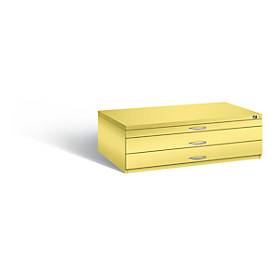 Planschrank aus Stahl, für Formate bis DIN A0, 3 Schubladen