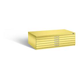 Planschrank aus Stahl, für Formate bis DIN A0, 5 Schubladen