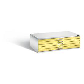 Planschrank aus Stahl, für Formate bis DIN A0, 5 Schubladen