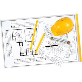 Planschutztasche Eichner, gelber Gleitverschluss, Polyethylen transparent, Format A2