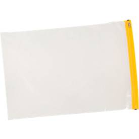 Planschutztasche Eichner, gelber Gleitverschluss, Polyethylen transparent, Format A3