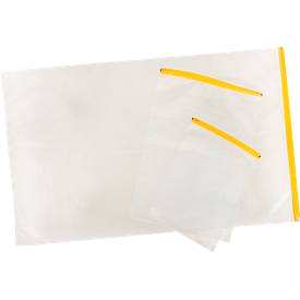 Planschutztasche Eichner, gelber Gleitverschluss, Polyethylen transparent, Format A4