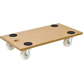 Plateau roulant en bois, avec 4 points antidérapants, l. 575 x L 300 x mm