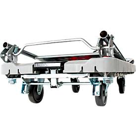 Plattformwagen RuXXac Dandy, bis 180 kg, 2 Lenk- und 2 Bockrollen, inkl. Spannfix-Gummi, mit Bremsen, Polypropylen