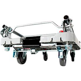 Plattformwagen RuXXac Dandy, bis 180 kg, 2 Lenk- und 2 Bockrollen, inkl. Spannfix-Gummi, mit Bremsen, Polypropylen