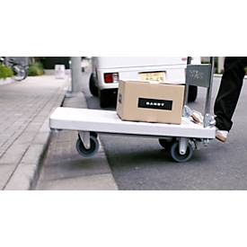 Plattformwagen RuXXac Dandy, bis 180 kg, 2 Lenk- und 2 Bockrollen, inkl. Spannfix-Gummi, mit Bremsen, Polypropylen