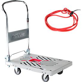 Plattformwagen RuXXac Dandy, bis 180 kg, 2 Lenk- und 2 Bockrollen, inkl. Spannfix-Gummi, ohne Bremsen, Polypropylen