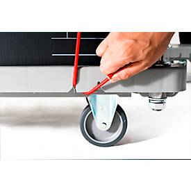 Plattformwagen RuXXac Dandy, bis 180 kg, 2 Lenk- und 2 Bockrollen, inkl. Spannfix-Gummi, ohne Bremsen, Polypropylen