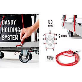 Plattformwagen RuXXac Dandy, bis 180 kg, 2 Lenk- und 2 Bockrollen, inkl. Spannfix-Gummi, ohne Bremsen, Polypropylen