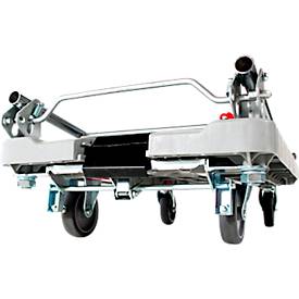 Plattformwagen RuXXac Dandy XL, bis 330 kg, 2 Lenk- und 2 Bockrollen, inkl. Spannfix-Gummi, mit Bremsen, Polypropylen