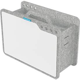 PLAYROOM Moderationskoffer PLAYBOARD Toolbox, integriertes Whiteboard, weiß, Recycling-PET-Rahmen grau, B 420 x T 180 x H 280 mm