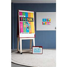 PLAYROOM Moderationskoffer PLAYBOARD Toolbox, integriertes Whiteboard, weiß, Recycling-PET-Rahmen grau, B 420 x T 180 x H 280 mm
