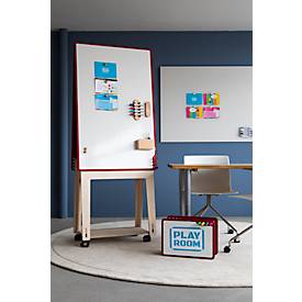 PLAYROOM Moderationskoffer PLAYBOARD Toolbox, integriertes Whiteboard, weiß, Recycling-PET-Rahmen grau, B 420 x T 180 x H 280 mm