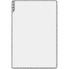 PLAYROOM Whiteboard PLAYBOARD, e3-emaillierter Stahl, weiß, Recycling-PET-Rahmen grau, B 750 x H 500 mm