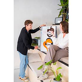 PLAYROOM Whiteboard PLAYBOARD, e3-emaillierter Stahl, weiß, Recycling-PET-Rahmen grau, B 750 x H 500 mm