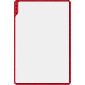 PLAYROOM Whiteboard PLAYBOARD, e3-emaillierter Stahl, weiß, Recycling-PET-Rahmen rot, B 750 x H 500 mm