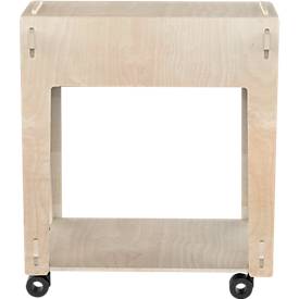 PLAYROOM Whiteboard-Stativ mit Rollen PLAYBOARD Donkey Jr., FSC®-zertifiziertes Birkensperrholz, naturbraun, B 690 x T 410 x H 795 mm