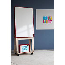 PLAYROOM Whiteboard-Stativ mit Rollen PLAYBOARD Donkey Jr., FSC®-zertifiziertes Birkensperrholz, naturbraun, B 690 x T 410 x H 795 mm