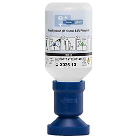 Plum Eyewash pH-Neutral 200 ml mit ergonomischer Augenschale & Staubkappe, EN 15154-4, 165 × 55 × 56 mm
