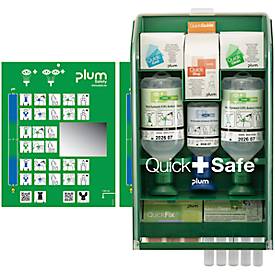 Plum QuickSafe Complete/Box/CE Wandbox inkl. 2×500 ml Eyewash, 200 ml pH-Neutral, Verbands- & Reinigungssortiment, ISO 13485