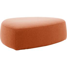 Poef GOGO Leyform, groot, ovaal, B 1240 x D 1090 x H 440 mm, met glijders, stoffen bekleding,terracotta bruin