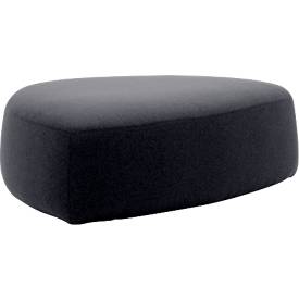 Polstermöbel Leyform GOGO Pouf, groß, oval, B 1240 x T 1090 x H 440 mm, mit Gleitern, Stoffbezug, anthrazit
